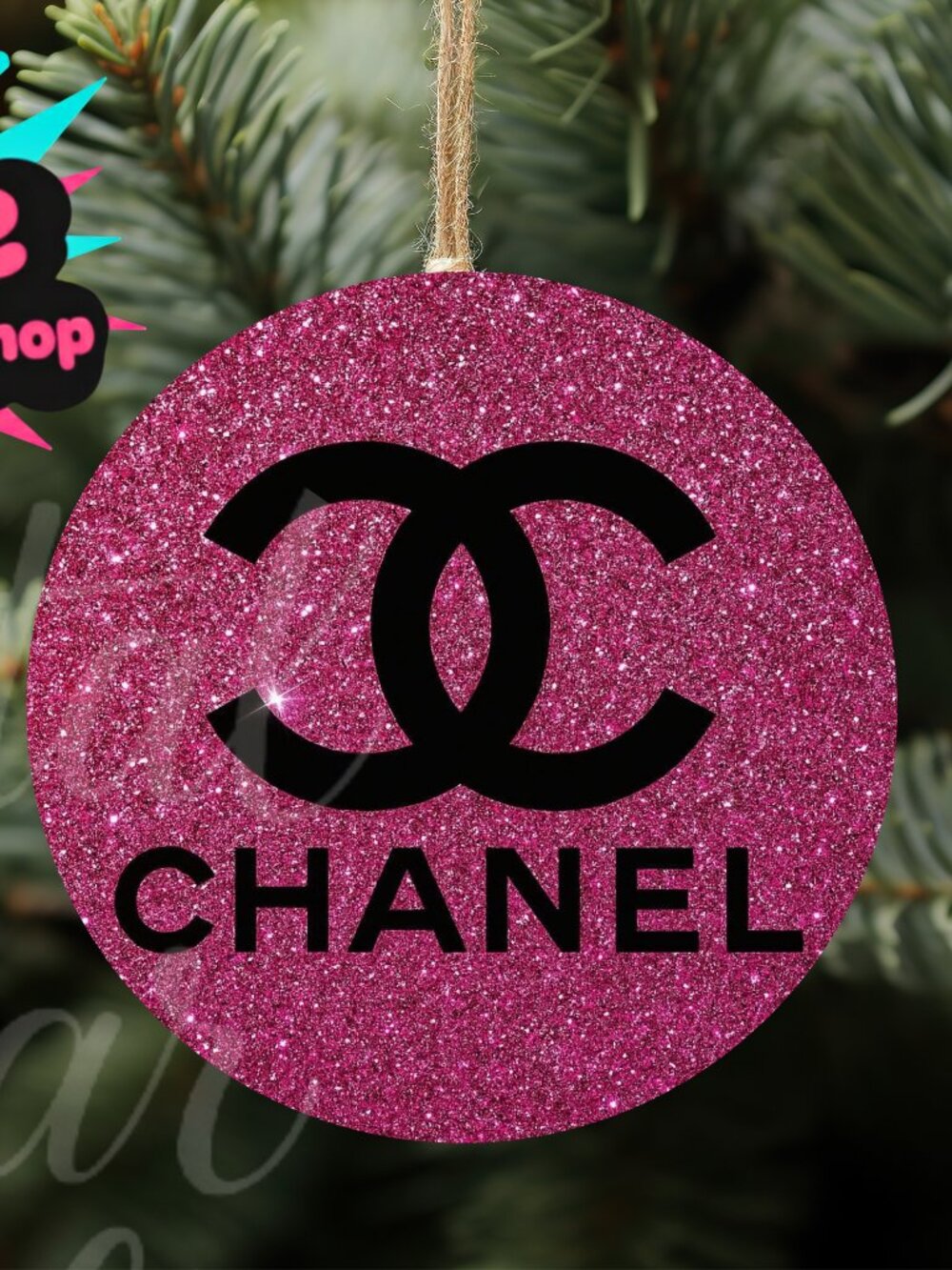 Chanel 3" Wood Ornament